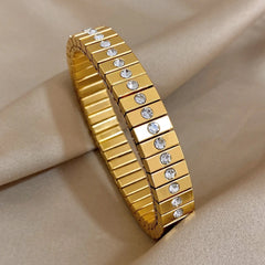 Rhinestone Elastic Bangle A41