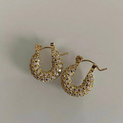 18K Cubic Zirconia Hoops (Gold)