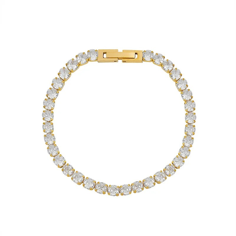 Gold Square Tennis Bracelet