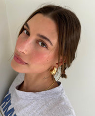 Hailey Bieber Bottega Gold Hoops