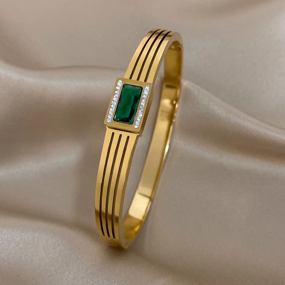 Emerald Rectangle Bangle A12