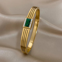 Emerald Rectangle Bangle A12