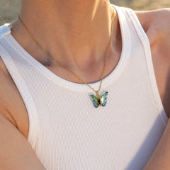 Enamel Butterfly Necklace