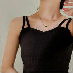 Emerald tri square Necklace