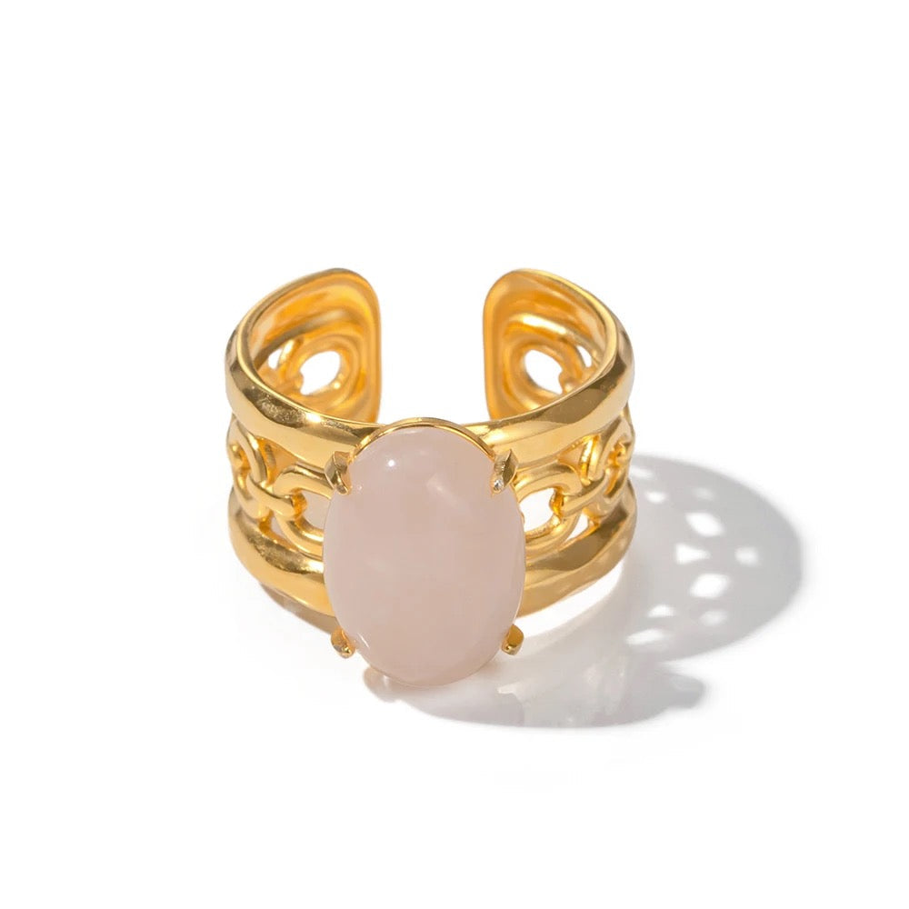 Petalite Gold Ring