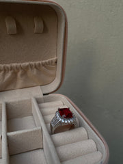 Red Cushion Ring