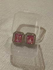 Pink long Square Studs