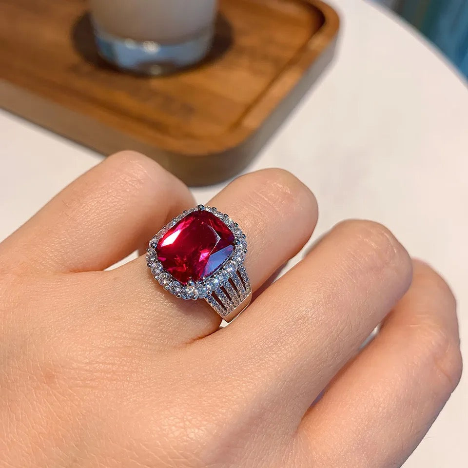 Red Cushion Ring