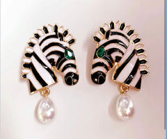 Monochrome Zebra Earrings