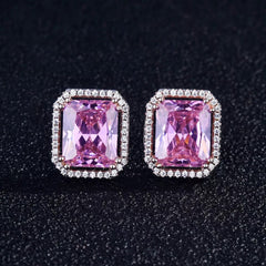 Pink long Square Studs