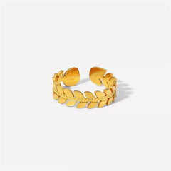 Leaves Gold Ring (Adjustable Size)