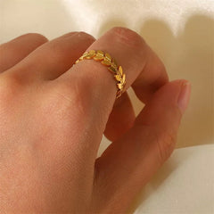 Leaves Gold Ring (Adjustable Size)