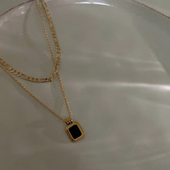 Black Double Layer Necklace