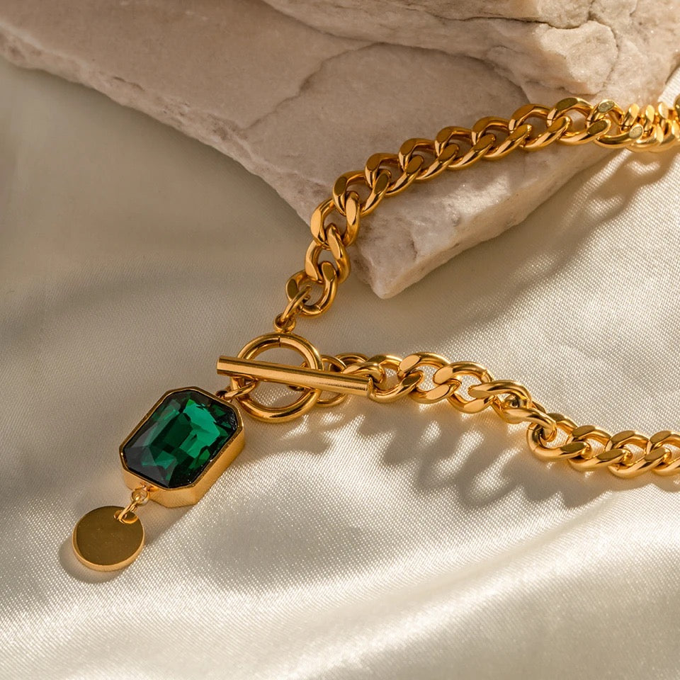 Emerald Knot Necklace