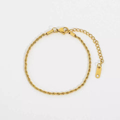 Thin Rope twisted Gold Bracelet