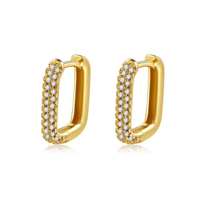 Cz square Hoops